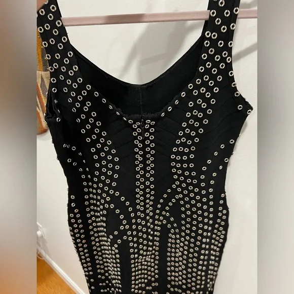 Like New Factory Legerbabe Bandage Black Dress Fringe Bottom - Picture 5 of 8